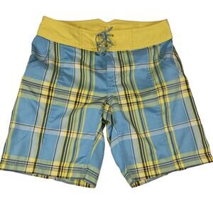 The North Face Board Shorts Y2K Plaid Swim Trunk Surfing Beach Vacation Size 6
